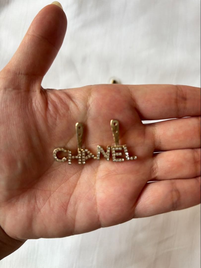 CHANEL シャネル2wayピアス　シャンパンゴールド