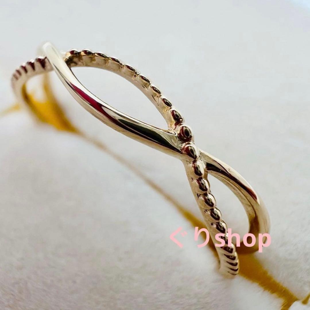 NOIR DE POUPEE K10 シンプル クロスライン レイヤードリング