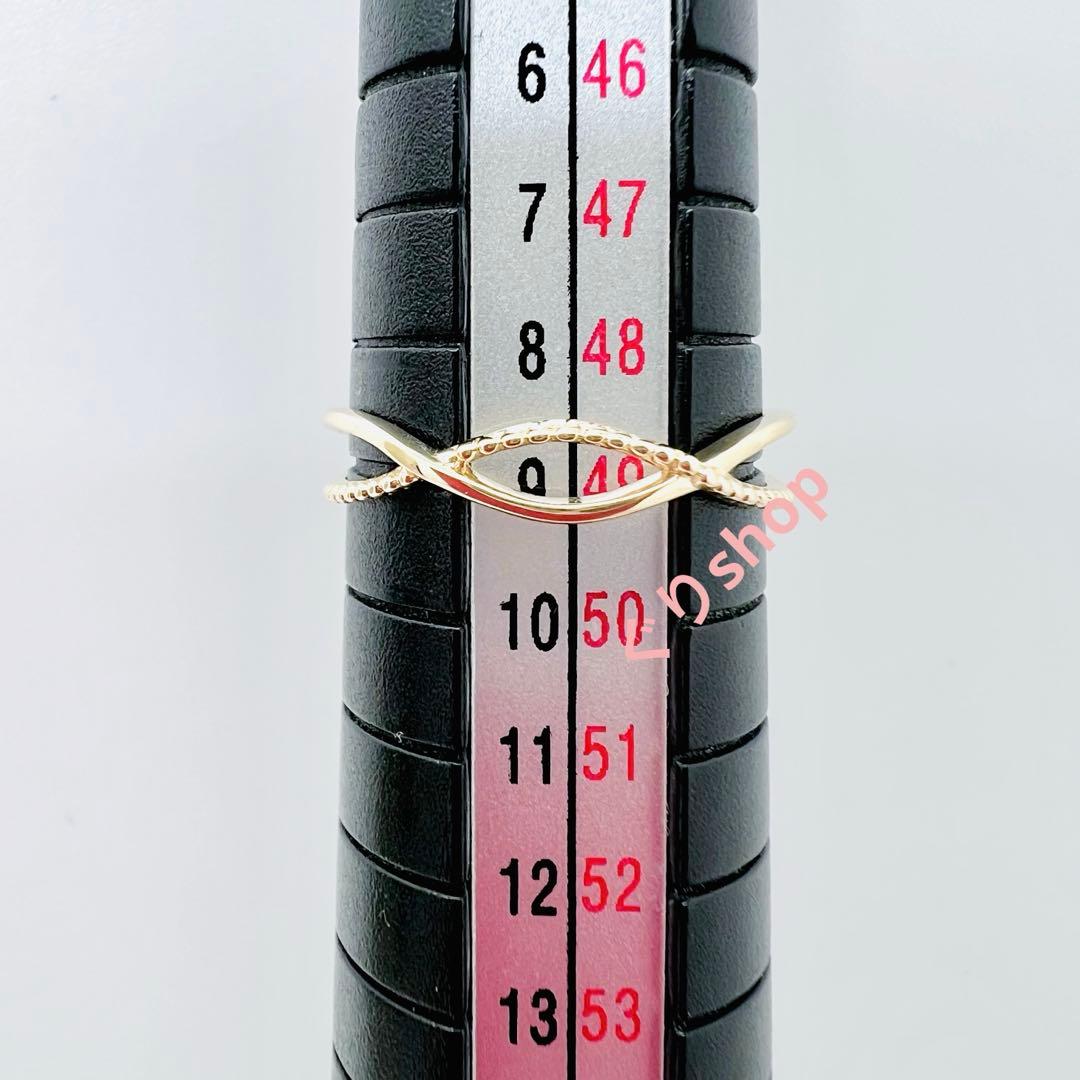 NOIR DE POUPEE K10 シンプル クロスライン レイヤードリング