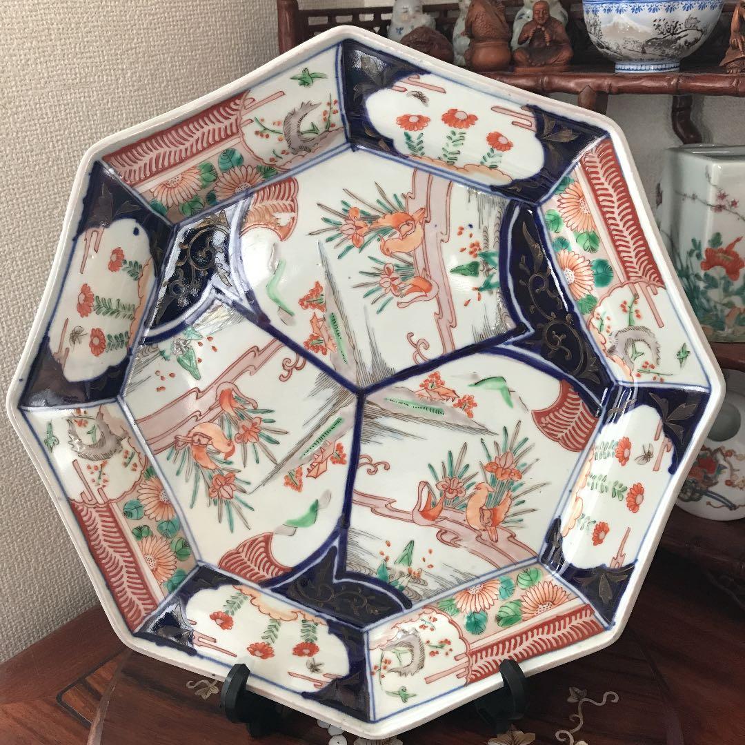 古伊万里　古美術　赤絵　飾り皿　観賞皿　年代品