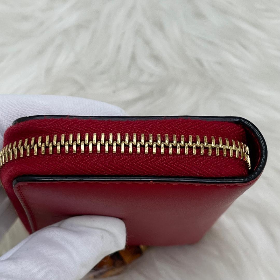 美品✨グッチ　GUCCI　財布　ケース　ラウンドファスナー　レッド