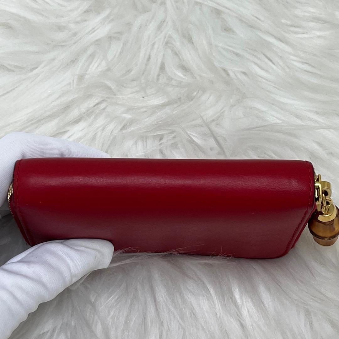 美品✨グッチ　GUCCI　財布　ケース　ラウンドファスナー　レッド