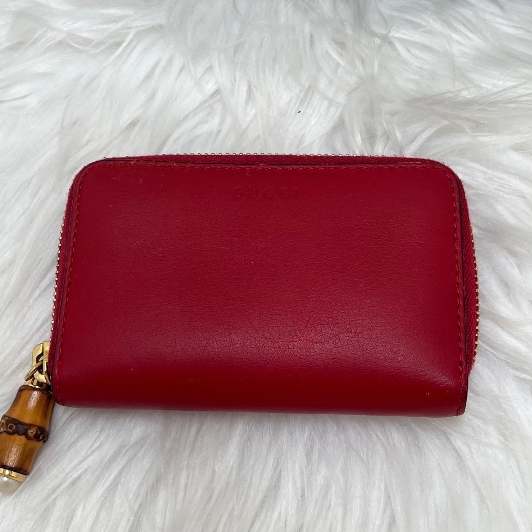 美品✨グッチ　GUCCI　財布　ケース　ラウンドファスナー　レッド