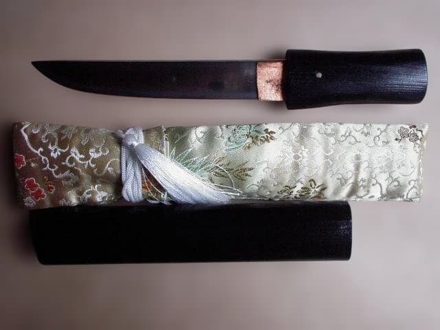 日本刀残欠マスターナイフNo.3 鉄英慎 黒鞘