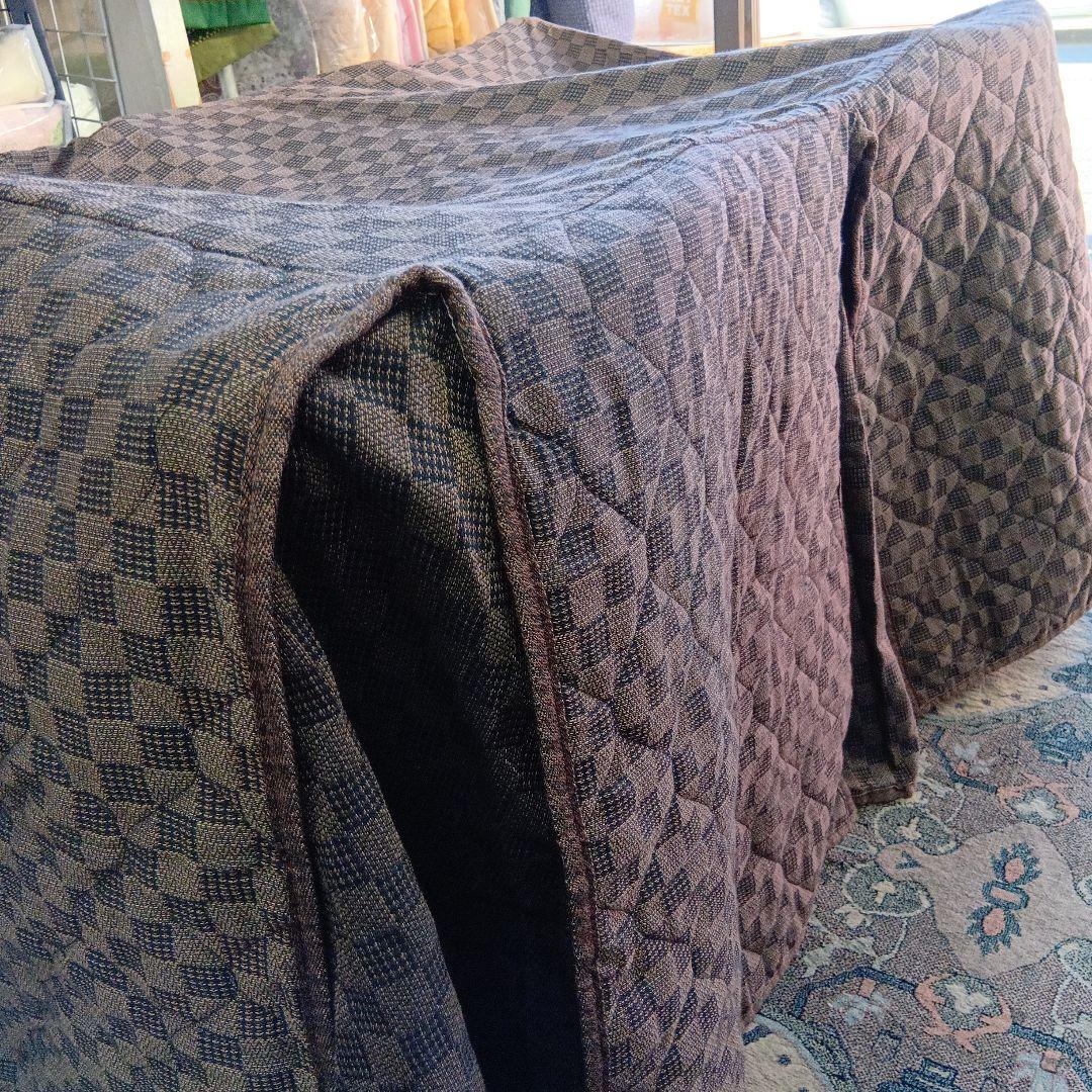 茶色チェック柄 テーブル用　こたつ布団