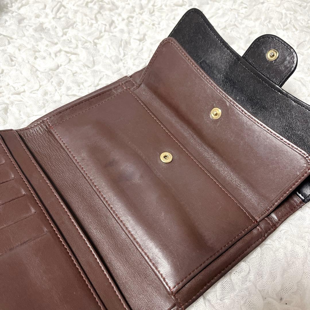CHANEL マトラッセ シャネル　ココマーク ラムスキン 財布　三つ折り　レザ