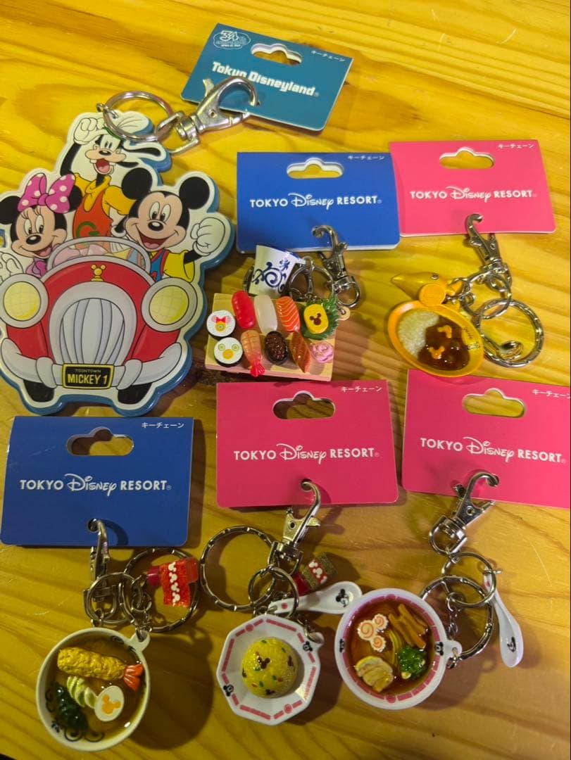 s2062 ディズニー　リゾート　キーチェーン　中華　和食　未使用 6点