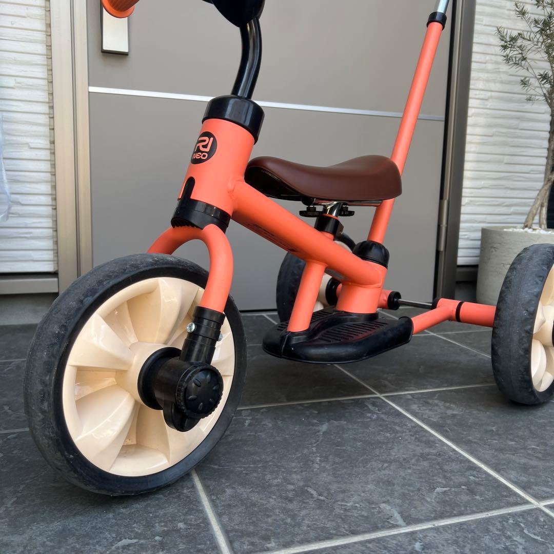 サンライダー NEO オレンジ 三輪車 押し棒付き 幼児用