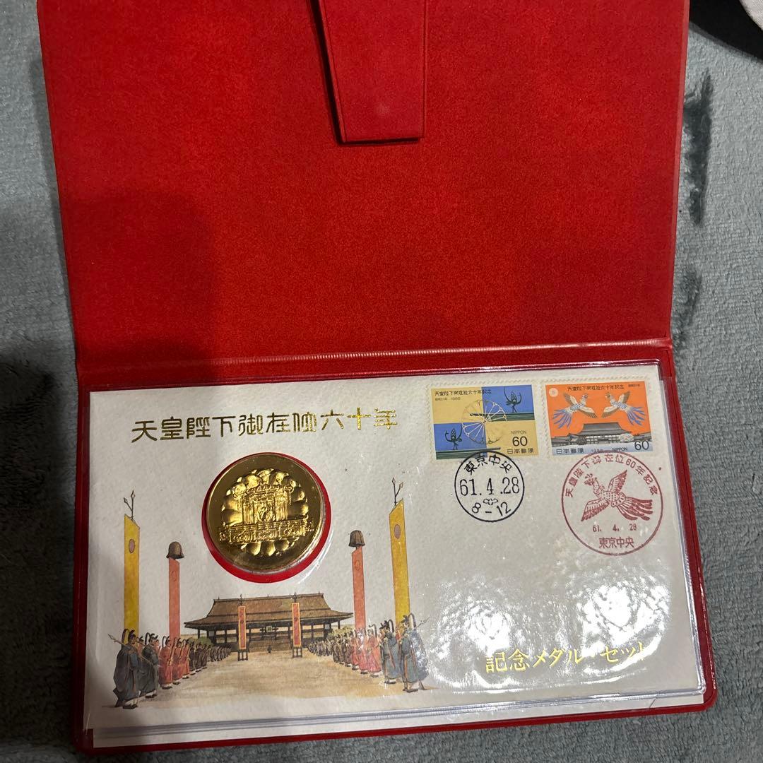 【純金仕上】天皇陛下御在位60年　記念メダルセット