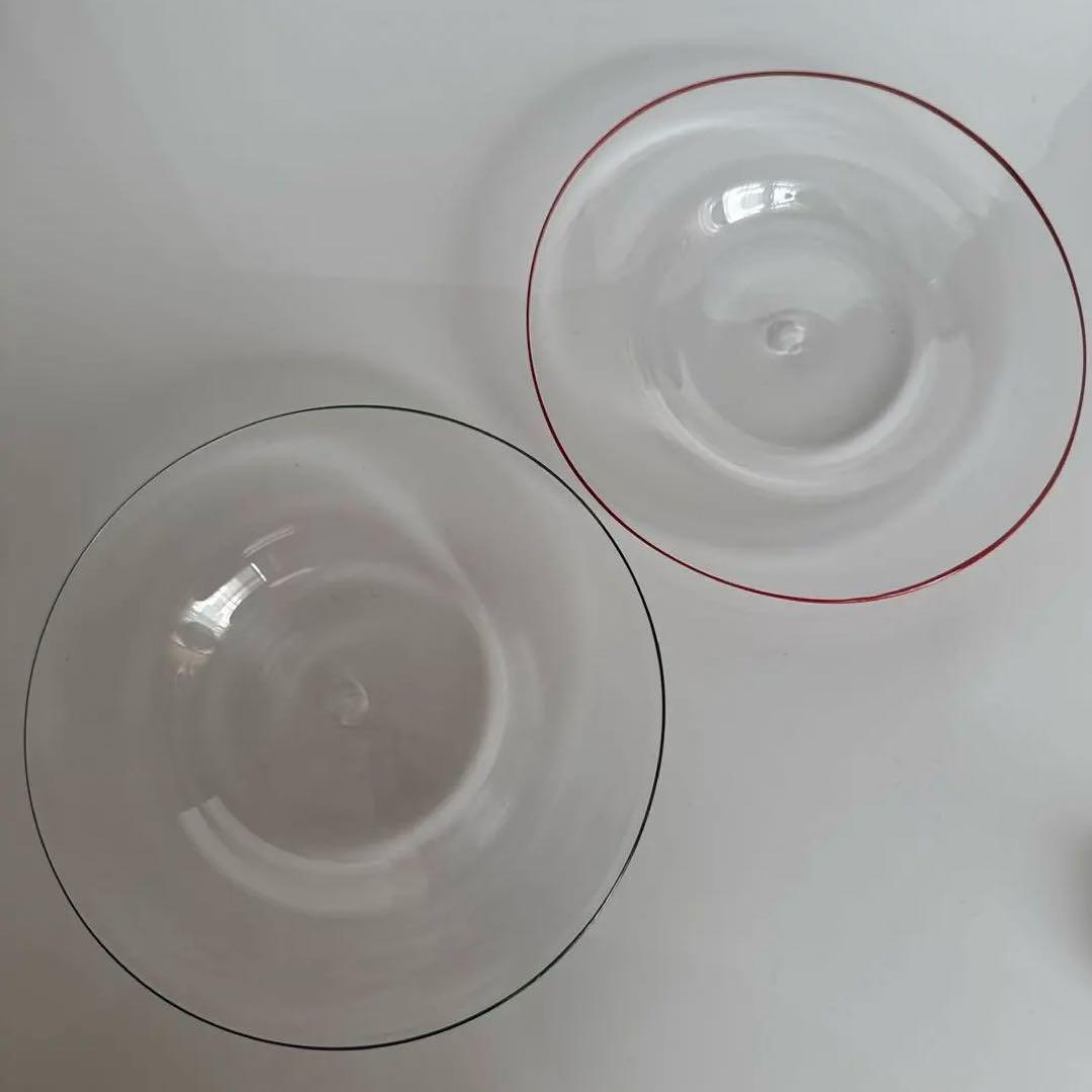 新品未使用♡黒川登紀子 縁カラー ガラスプレート大 2枚セット 緑赤