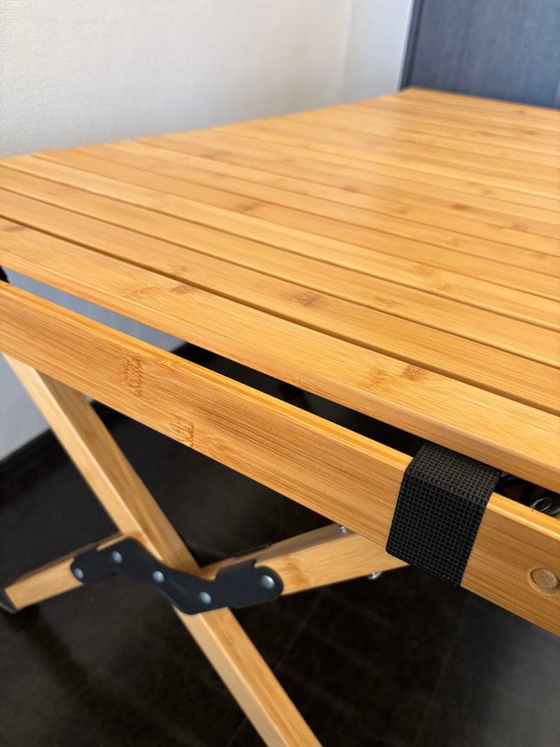 美品　Hilander(ハイランダー) バンブーロールトップテーブル 120