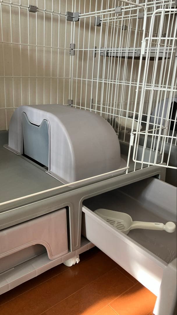 ♡キャットケージ グレー2段♡リバーシブルハンモックのおまけ付き