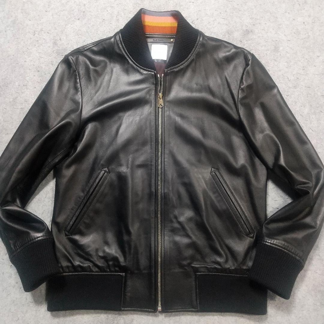 極美品 希少 ポールスミス レザージャケット ブルゾン ma1 ボンバー 現行