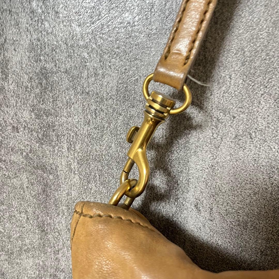 ミュウミュウ miu miu レザー ブラウン ゴールドロゴ ショルダーバッグ