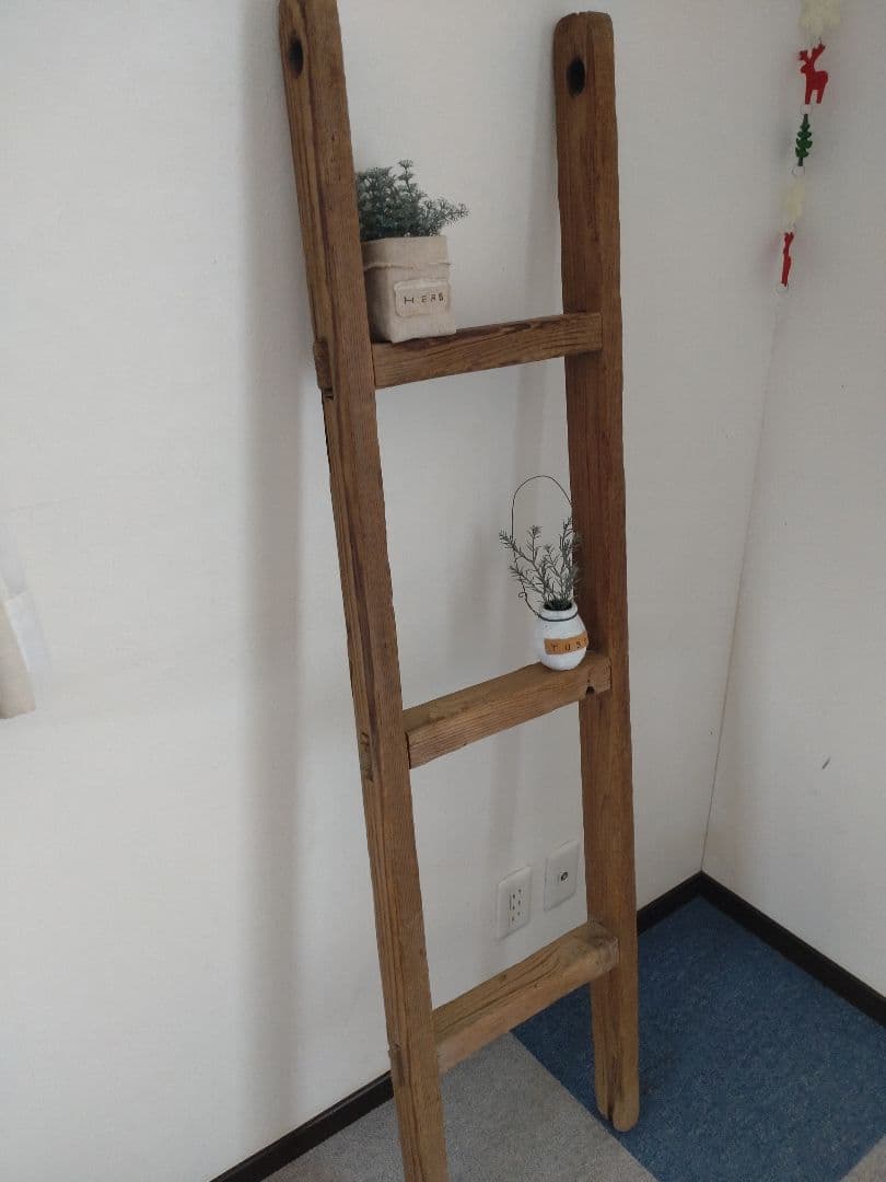 アンティーク　ハシゴ　ナチュラル　木造足場材