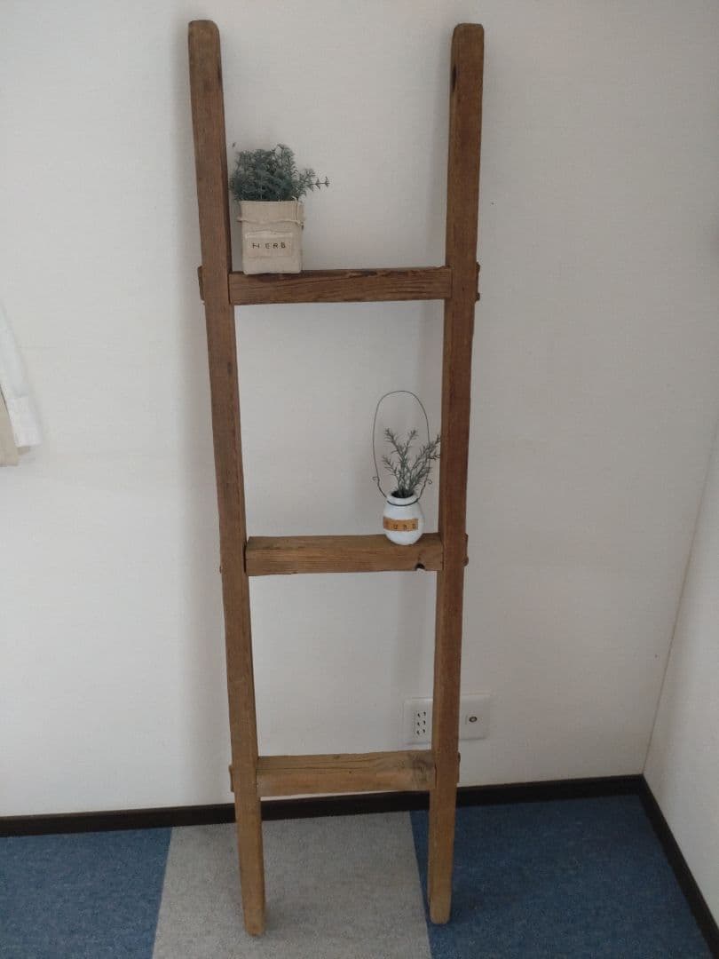 アンティーク　ハシゴ　ナチュラル　木造足場材