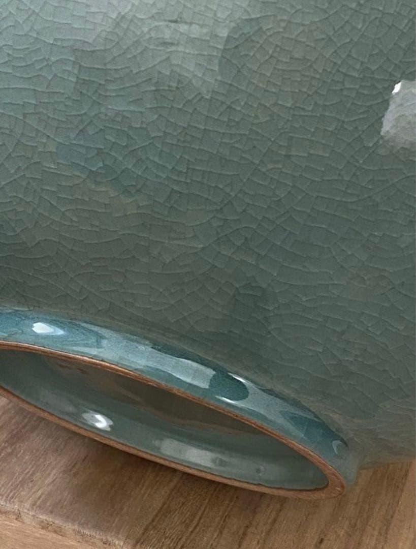 青花器 花瓶 陶磁器 大壺 高35cm X37cm 箱付 時代物