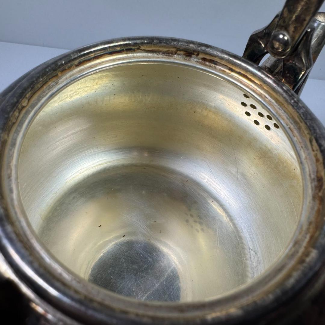 純銀製 銀祥堂造 梅彫 貴石摘 湯沸 古美術品 銀瓶 純銀保証