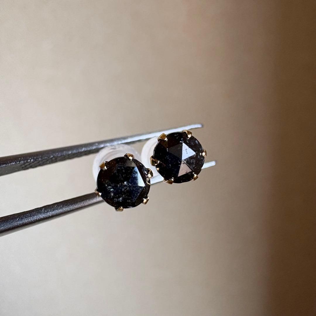 【スペシャルセール☆】 K18 ブラックダイヤモンド 0.50ct ピアス 2
