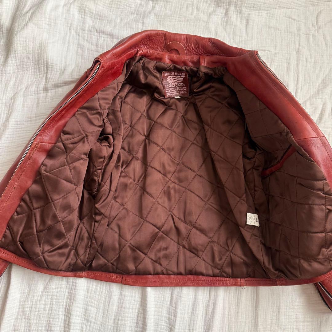 美品☆アメリカンノスタルジア　ライダース　シングル　ジャケット　本革　レザー