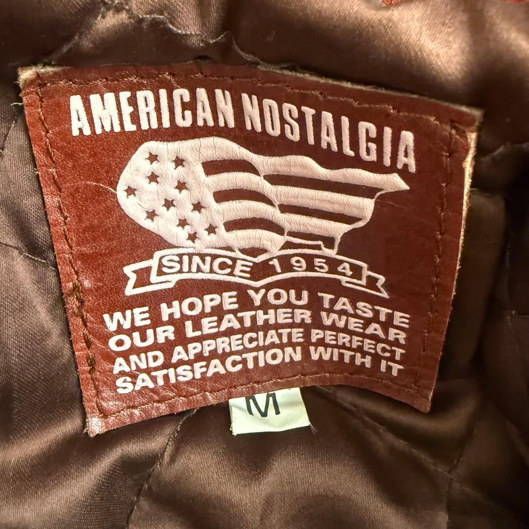美品☆アメリカンノスタルジア　ライダース　シングル　ジャケット　本革　レザー