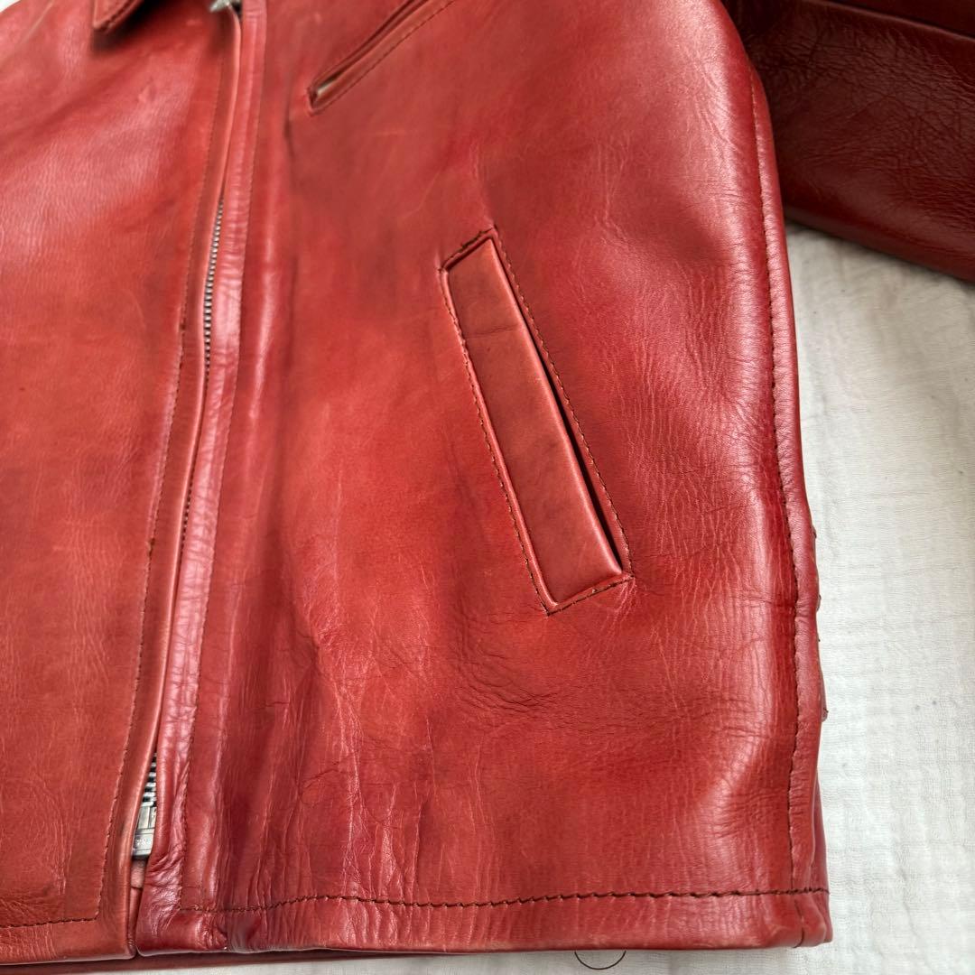 美品☆アメリカンノスタルジア　ライダース　シングル　ジャケット　本革　レザー