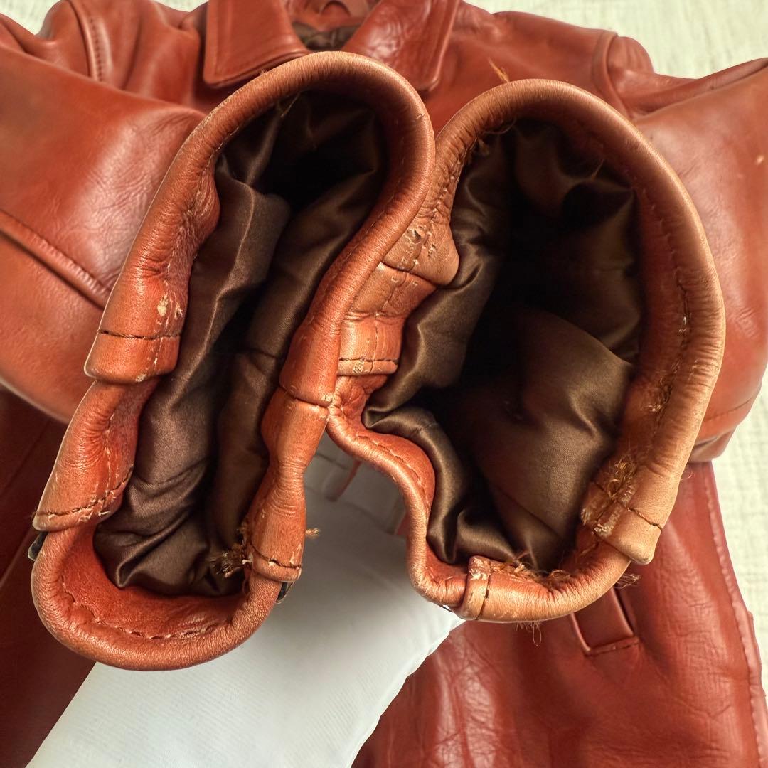 美品☆アメリカンノスタルジア　ライダース　シングル　ジャケット　本革　レザー