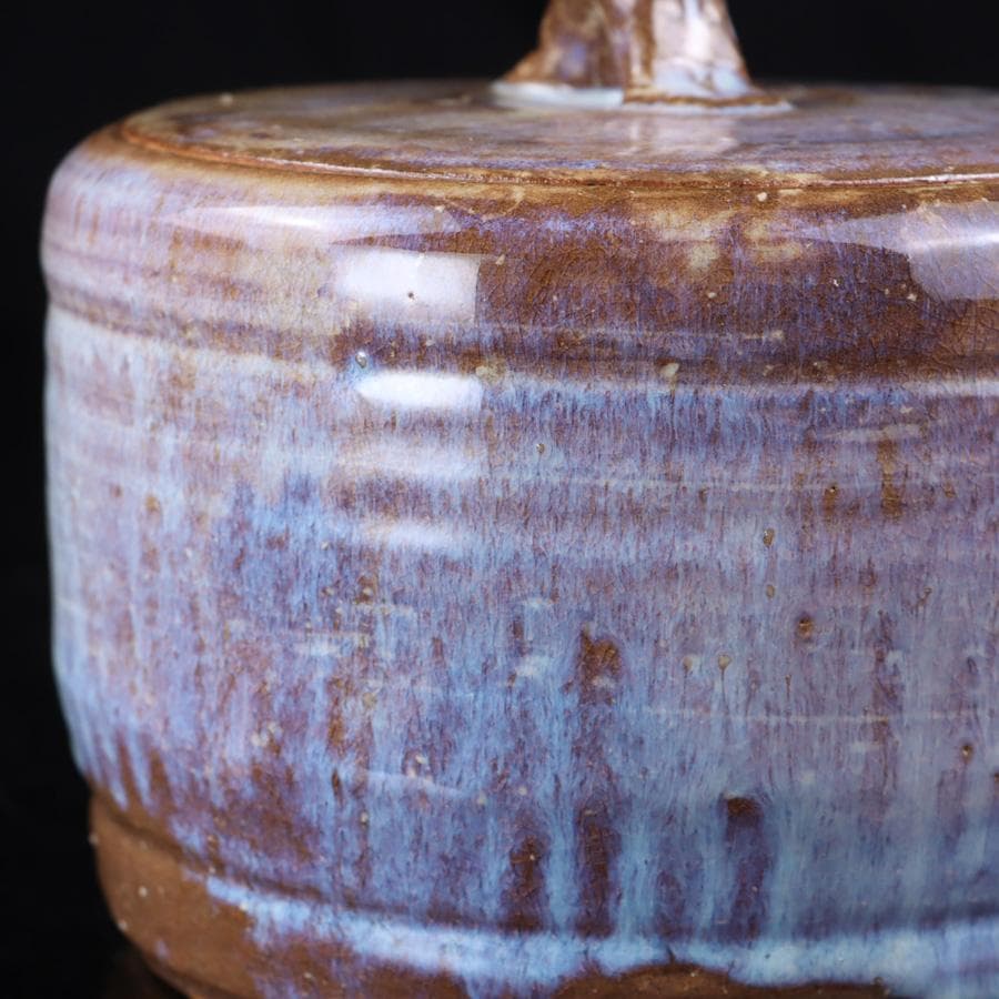 Y3107-2 茶道具 康起造 萩焼水指 共箱 替え蓋付　　　R.R.R