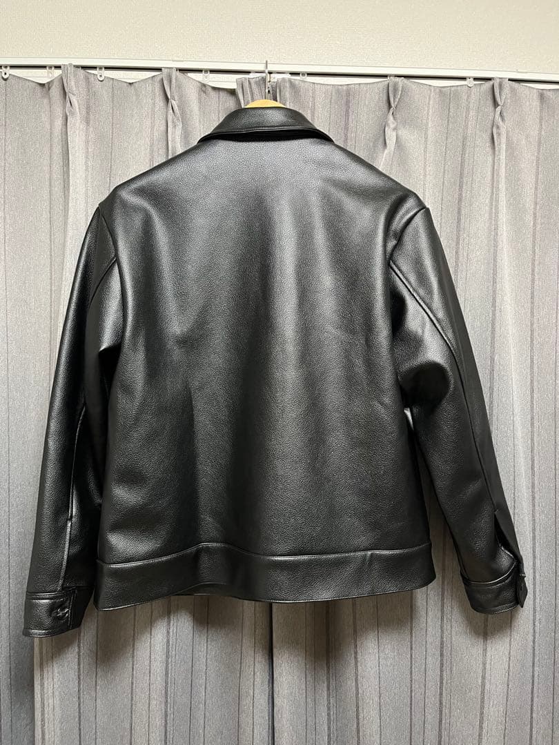 Backers フェイクレザー ジップアップジャケット BLACK