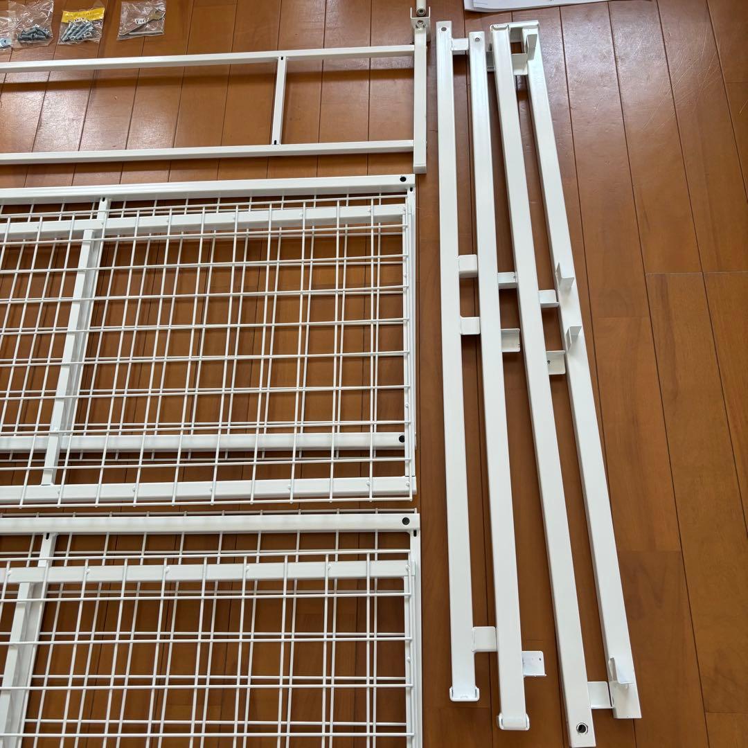 ニトリ パイプベッドフレーム ホワイトシングル バジーナC 取扱説明書付き