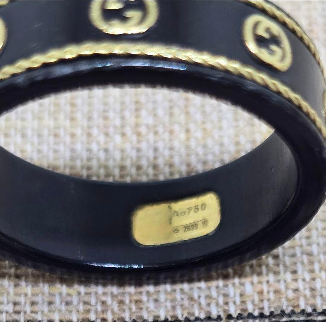 【現行モデル】GUCCI AU750×ブラックコランダム アイコンリング 21号