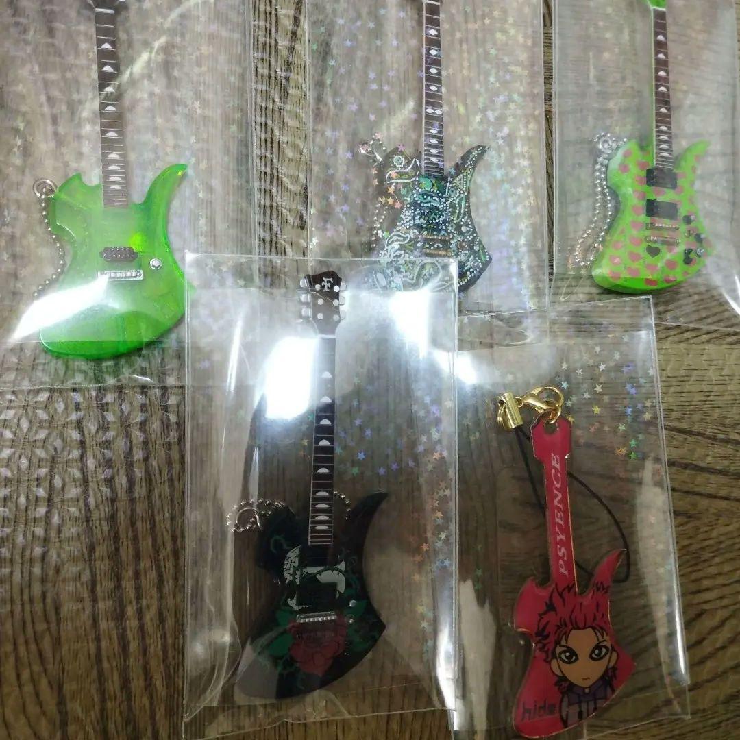 hide フィギュアキーホルダー ギター型ストラップとキャラクター 14個セット
