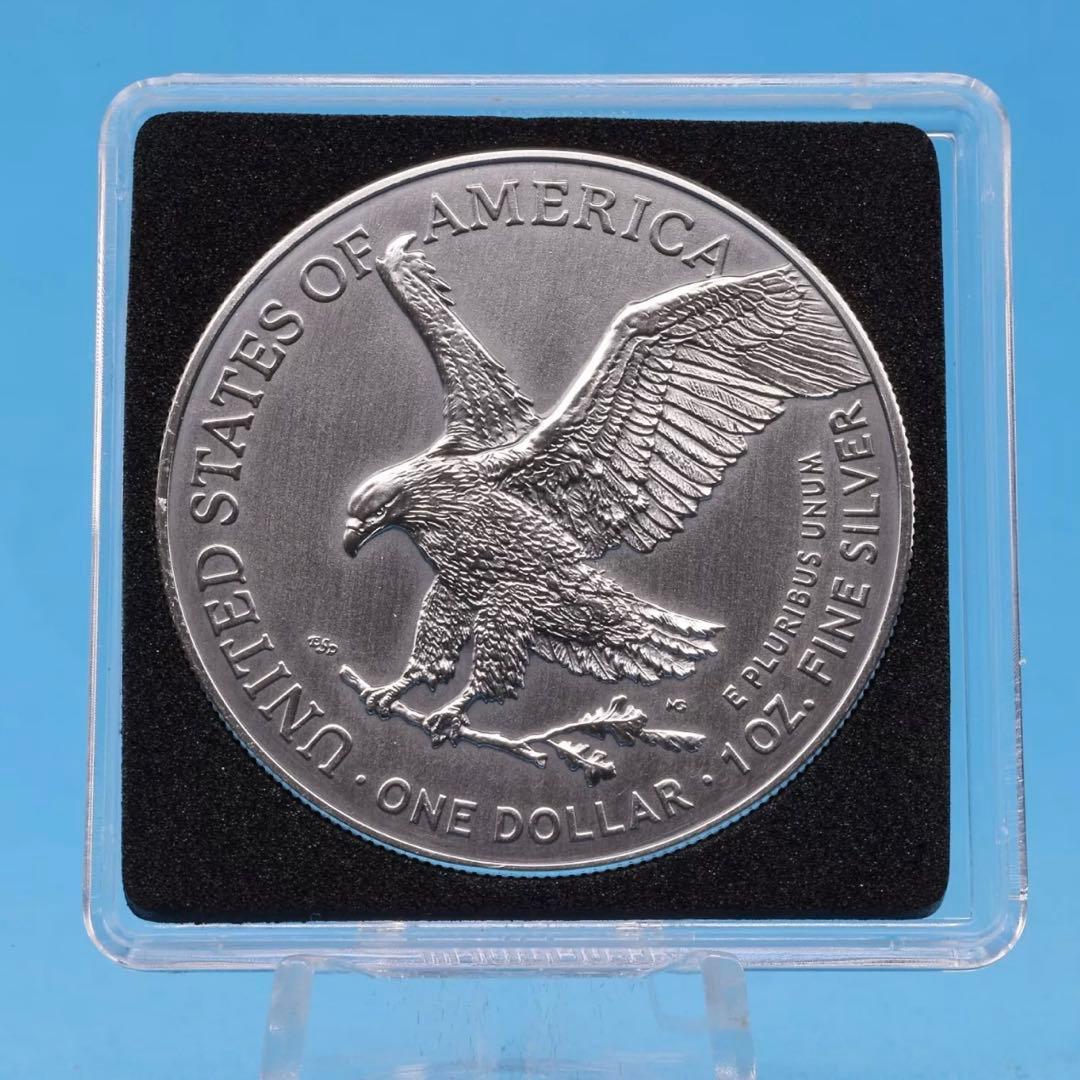 世界300枚限定 イーグル 銀貨 カラー + アンティーク仕上げ 稲妻の騎士