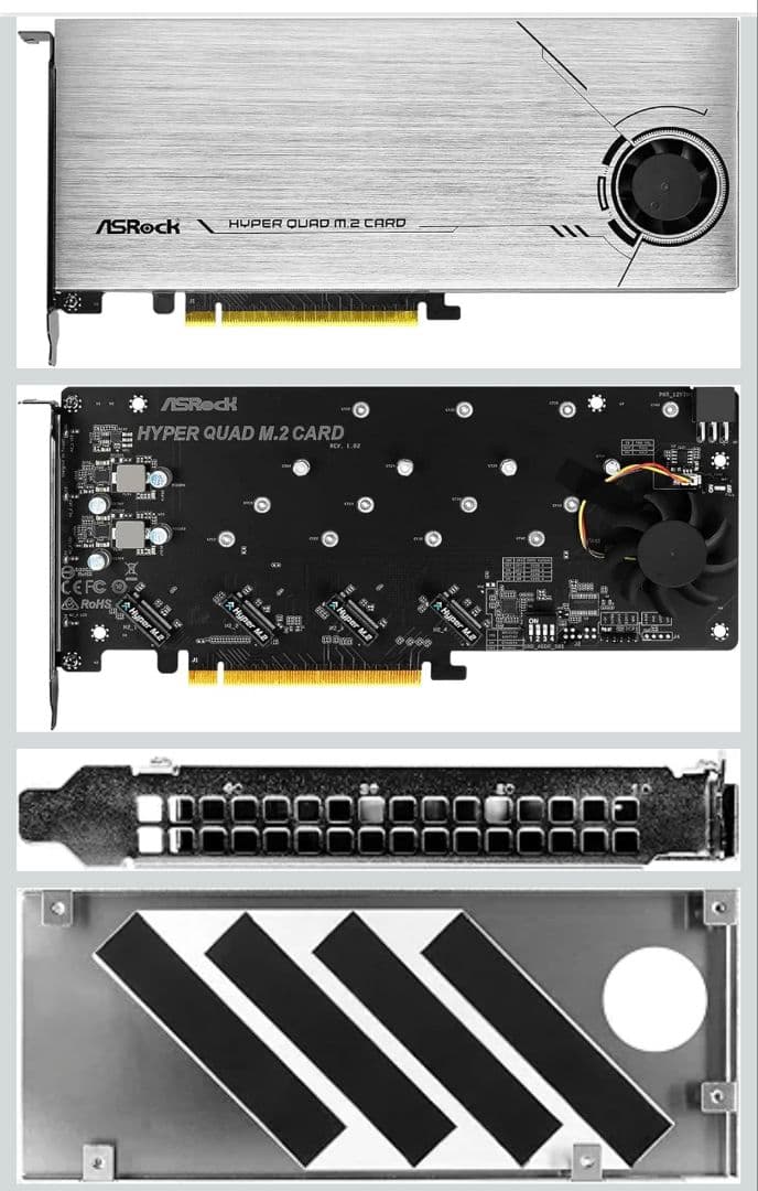ASRock M.2 SSD 増設ボード Hyper Quad M.2 Card
