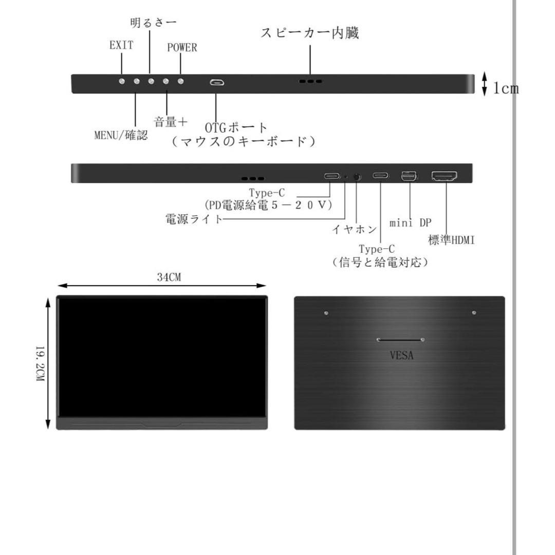 4K モニター　モバイル　TypeCケーブル