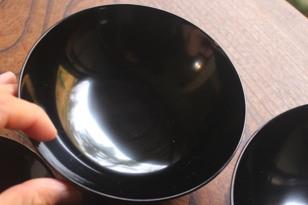 専用！上質黒漆に極上菊詰沈金蒔絵のお椀3点（検輪島塗蒔絵椀雑煮椀