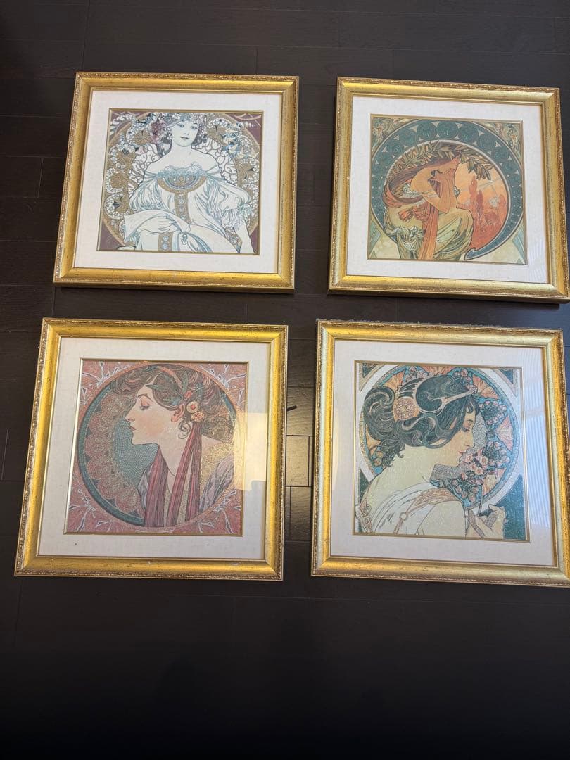 アールヌーボー 女性像 4点セット