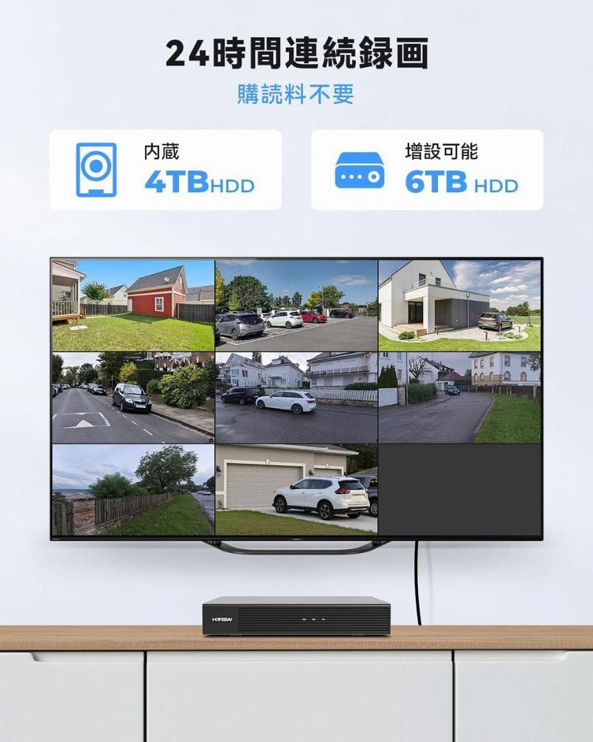 H.VIEW 4台セット 4K防犯カメラシステム　美品