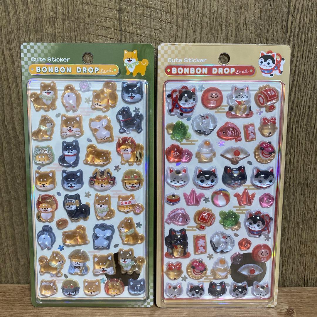 【正規品】和柄　ボンボンドロップシール　7点セット　匿名配送　クーリア