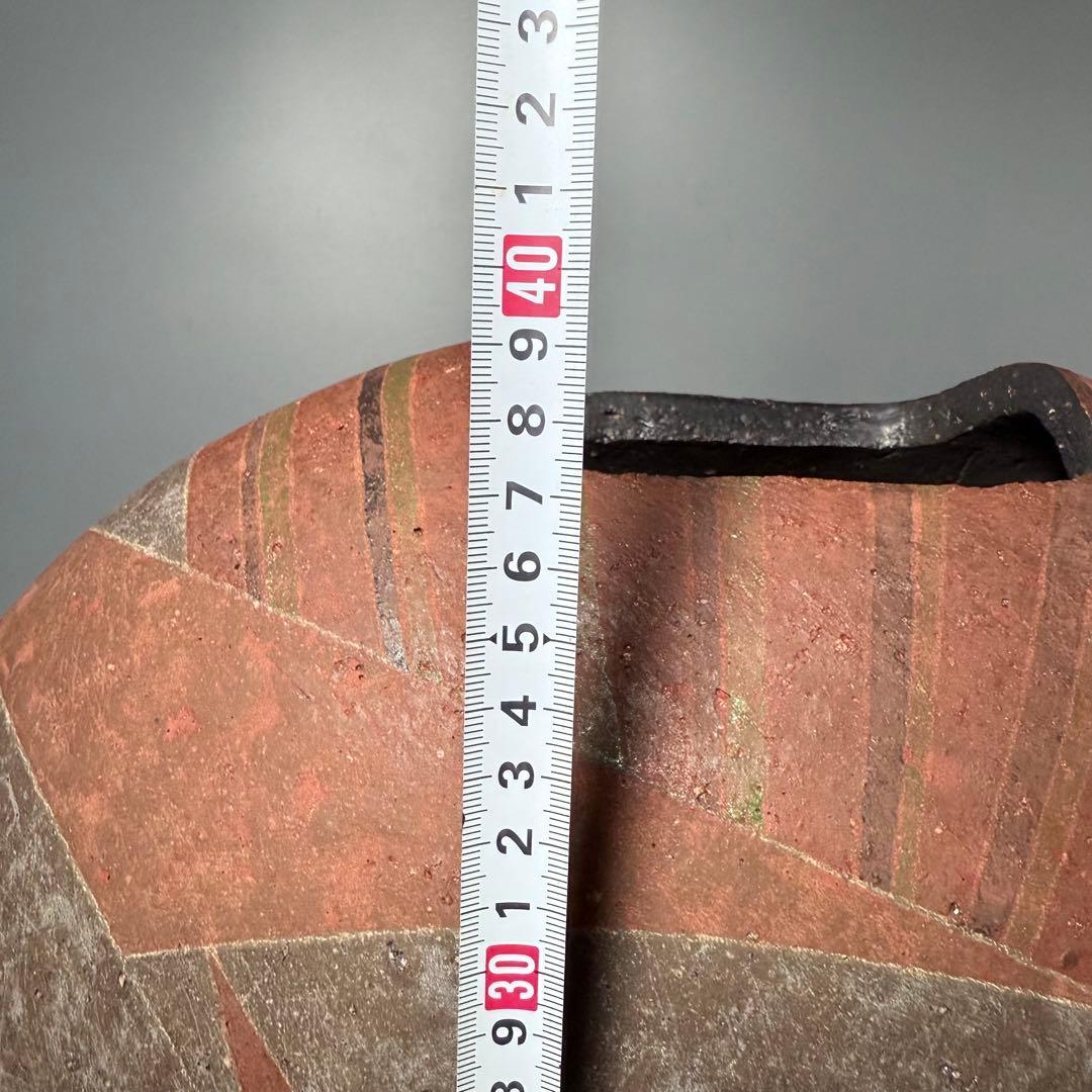 石原祥嗣　本人作　「暗泥彩花器」　高さ39cm 共箱　エントランス　オブジェ