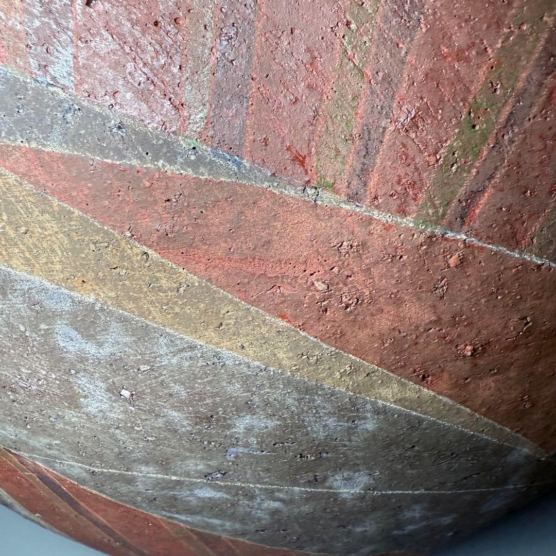 石原祥嗣　本人作　「暗泥彩花器」　高さ39cm 共箱　エントランス　オブジェ