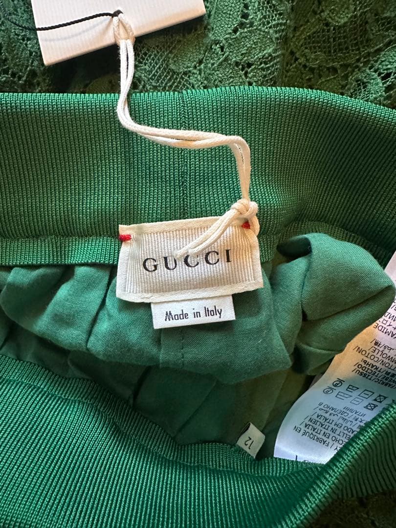 グッチ GUCCI Children グリーンレースパンツ
