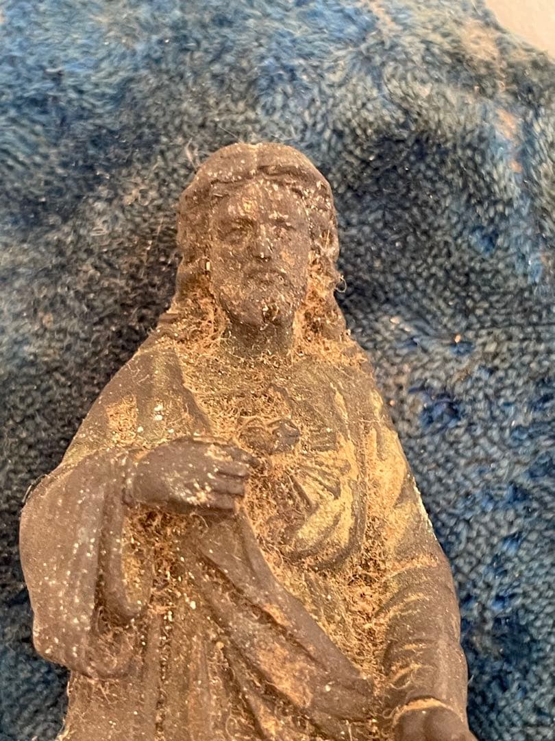 古い　キリスト　聖水入れ　フランスアンティーク