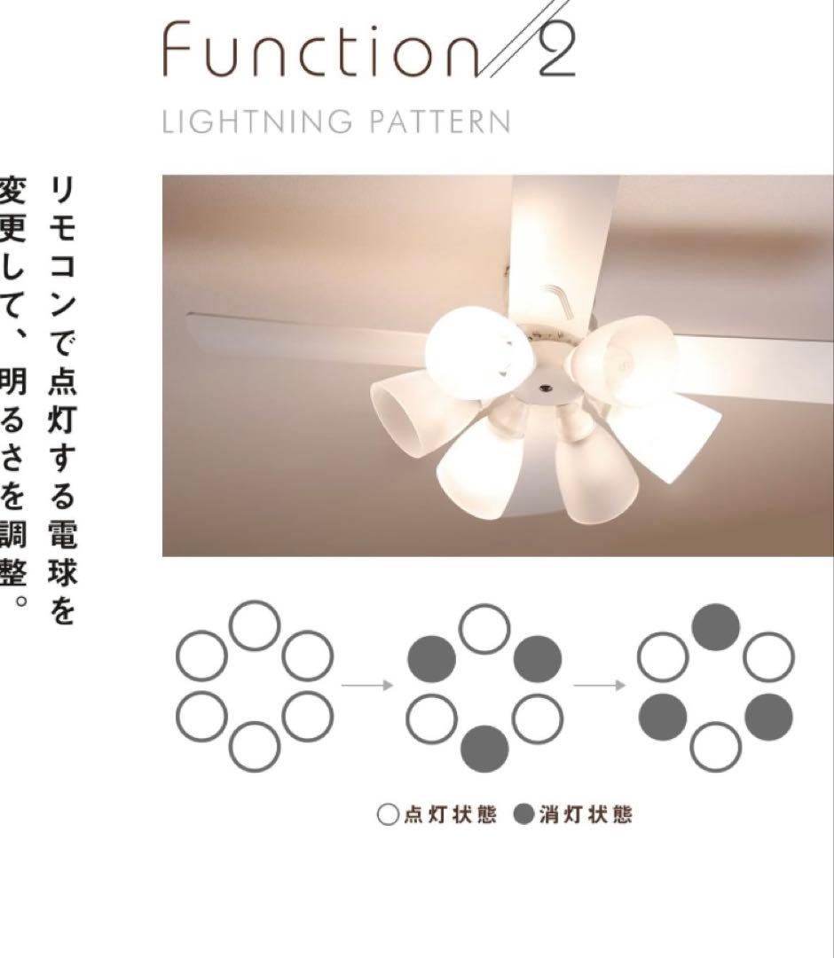 [新品未使用】LOWYA シーリングファンライト ラスボルタ6灯　羽2色