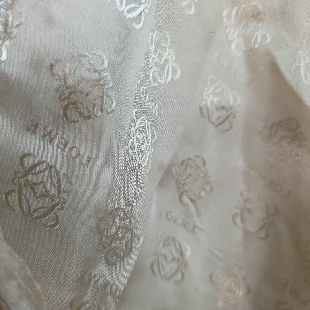 美品　ロエベ　羊革　ベージュ プリーツスカート ボタン付き　y16