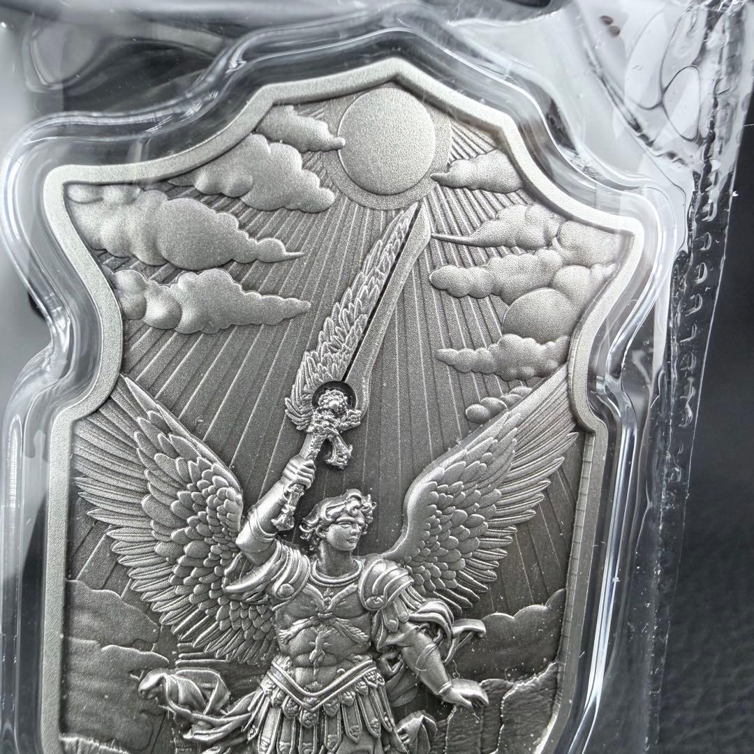 銀貨 聖ウリエルの盾 ハイレリーフ アンティーク 2オンス 2oz メダル 天使