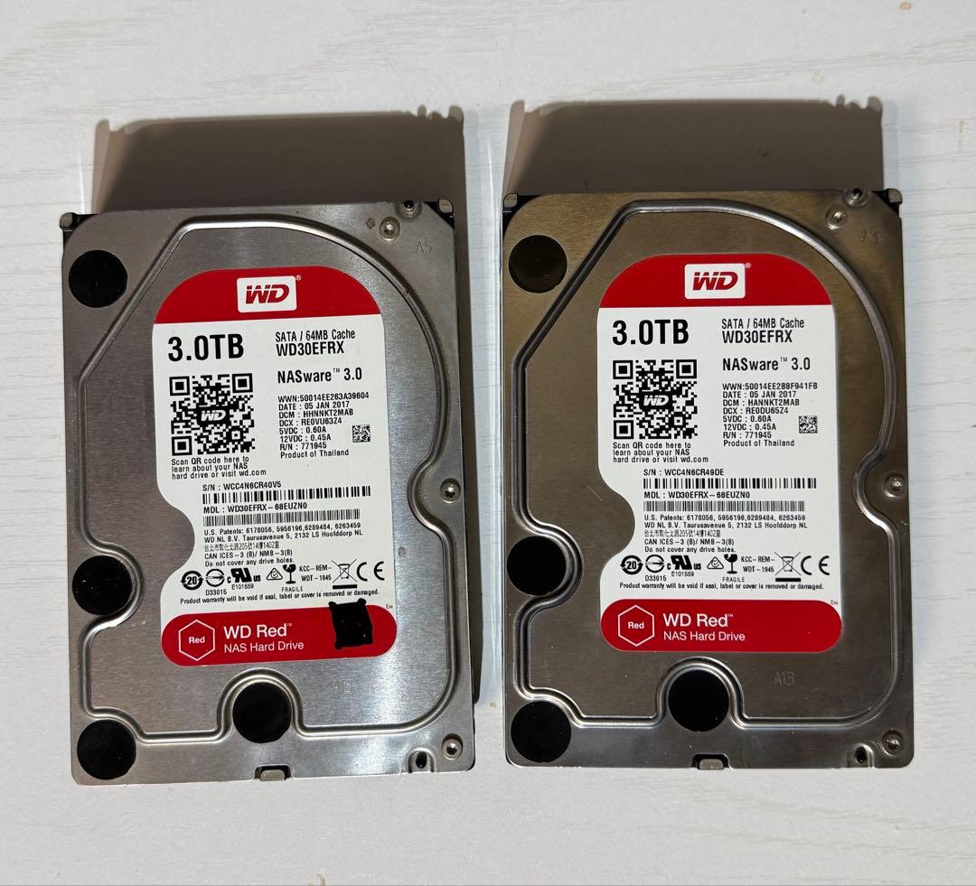 HDD 3TB WD Red 3.5インチ WD30EFRX 2セット