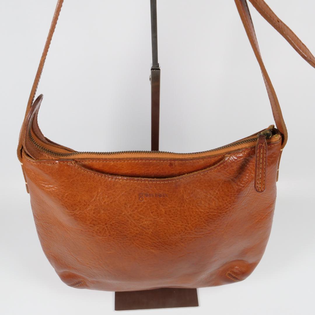 美品✨ゲンテン genten ショルダーバッグ トスカ レザー ブラウン