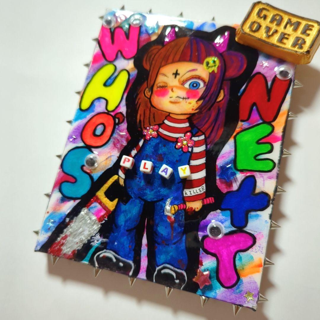 【一点物イラストアート】Who's next【F0号】現代アート,レジン