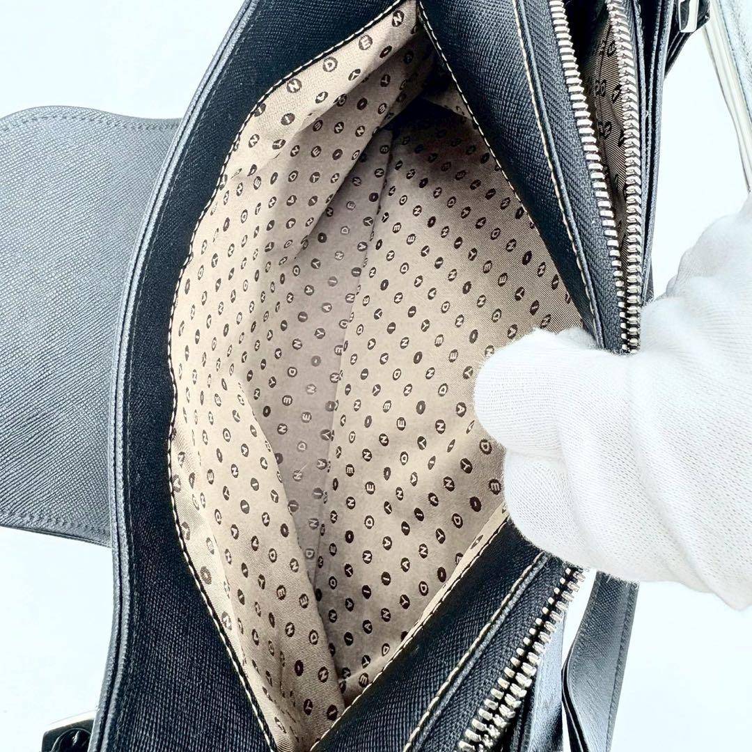 【超美品】印傳屋 PRIDEN プライデン 手提げバッグ 黒×ベージュ 鹿革 漆